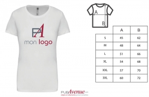 T-shirt blanc premium femme kariban 190 personnalisé