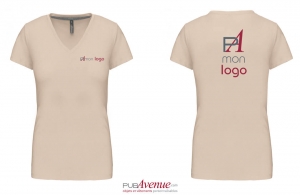T-shirt prestige pour femme à col V kariban personnalisé