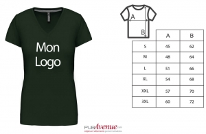 T-shirt prestige pour femme à col V kariban personnalisé