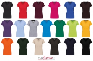 T-shirt prestige pour femme à col V kariban personnalisé