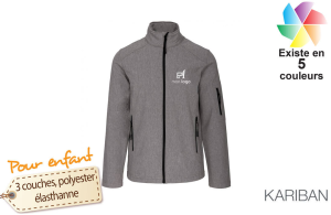 Veste softshell personnalisée enfant Kariban avec logo brodé 