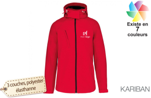 Veste softshell personnalisée femme Kariban à capuche amovible 