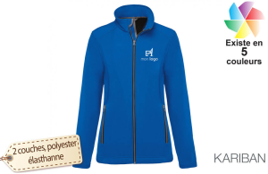 Veste softshell promotionnelle femme Kariban personnalisée avec logo 