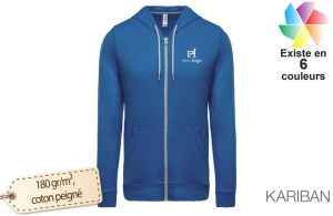 Veste à capuche mixte Légère kariban publicitaire personnalisée avec logo 