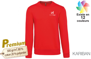 Sweat personnalisé haut de gamme Top premium avec logo brodé 