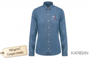 Chemise en jean pour femme personnalisée à la coupe décontractée