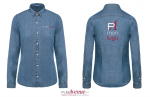 Chemise en jean pour femme personnalisée à la coupe décontractée