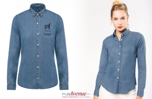 Chemise en jean pour femme personnalisée à la coupe décontractée