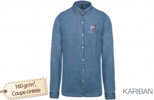 Chemise en jean pour homme personnalisée à la coupe décontractée