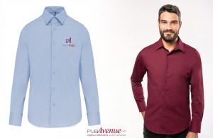 Chemise de travail homme à manches longues personnalisée