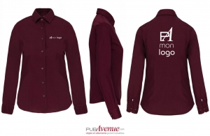 Chemise de travail femme à manches longues personnalisée
