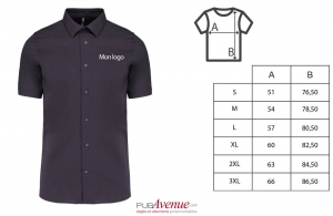 Chemise de travail homme à manches courtes kariban personnalisée
