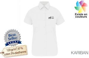 Chemise de travail femme à manches courtes kariban personnalisée