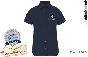 Chemise de travail femme à manches courtes kariban personnalisée