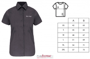 Chemise de travail femme à manches courtes kariban personnalisée