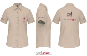 Chemise femme à manches courtes personnalisée