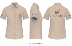 Chemise blanche pour femme à manches courtes personnalisée