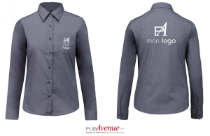 Chemise femme à manches longues personnalisée avec logo