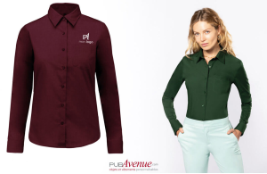Chemise femme à manches longues personnalisée avec logo