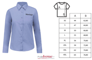 Chemise femme à manches longues personnalisée avec logo