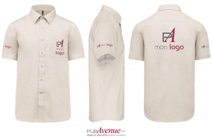 Chemise blanche pour homme à manches courtes personnalisée