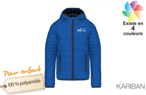 Doudoune pour enfant avec capuche publicitaire personnalisée avec logo 