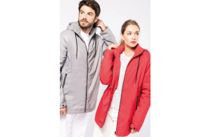 Veste coupe vent personnalisé à capuche et doublure en micropolaire