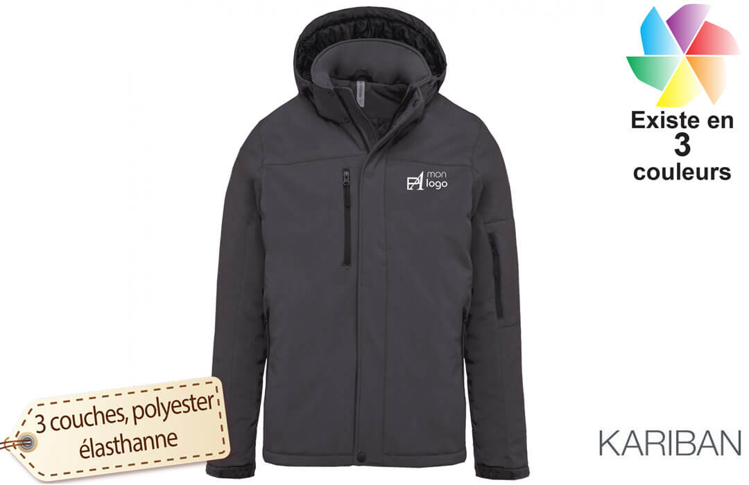 Veste softshell homme personnalisée à doublure micropolaire