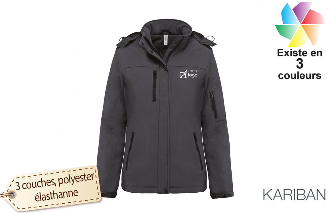 Veste softshell femme personnalisée à doublure micropolaire