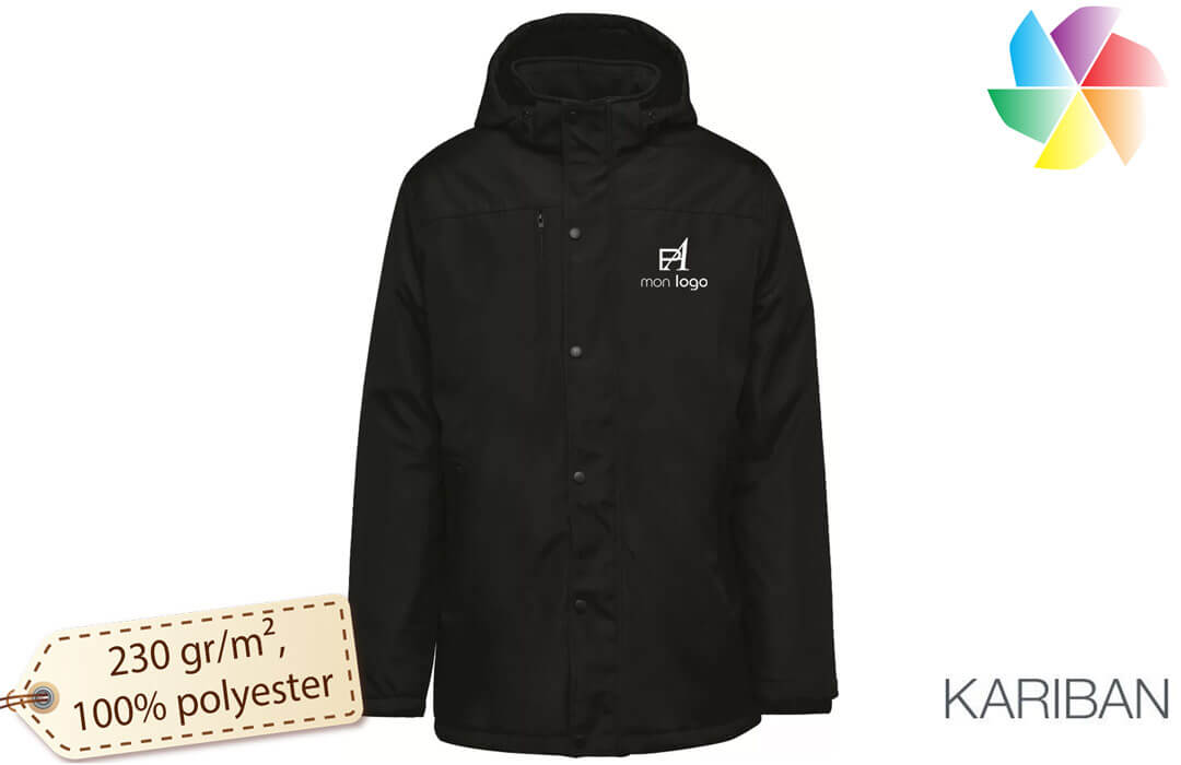 Parka doublé polaire personnalisée avec capuche amovible