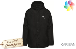 Parka doublé polaire avec capuche amovible publicitaire personnalisée avec logo