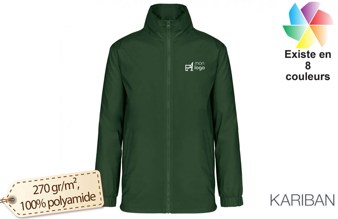 Veste coupe vent personnalisé imperméable à doublure en jersey gris