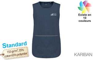 Blouse professionnelle pour femme de ménage personnalisée avec logo 