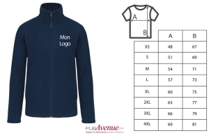 Veste polaire promotionnelle unisexe personnalisée