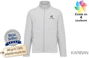 Veste polaire écologique à fibre recyclé écoresponsable publicitaire personnalisé avec logo en broderie 