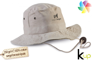 Bob baroudeur avec lanière stoppeur publicitaire personnalisé avec logo 