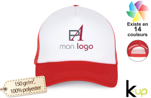 Casquette trucker avec filet publicitaire personnalisée avec logo 
