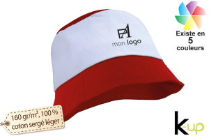 Bob publicitaire bicolore personnalisé avec votre logo 