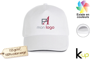 Casquette publicitaire sandwich 5 panneaux à visière contrastée