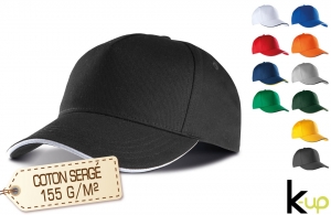 Casquette publicitaire sandwich 5 panneaux à visière contrastée