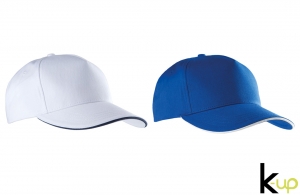 Casquette publicitaire sandwich 5 panneaux à visière contrastée