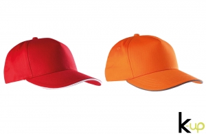 Casquette publicitaire sandwich 5 panneaux à visière contrastée