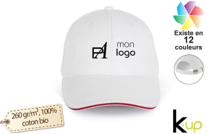 Casquette sandwich personnalisée 6 panneaux en coton bio