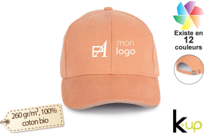 Casquette sandwich 6 panneaux K-up en coton bio personnalisée 