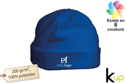 Bonnet polaire anti boulochage publicitaire personnalisé avec logo 