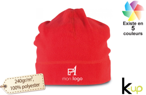 Bonnet micro polaire publicitaire personnalisé avec logo 