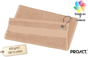 Serviette golf avec œillet mousqueton publicitaire personnalisée avec logo 