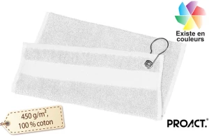 Serviette golf personnalisée avec mousqueton