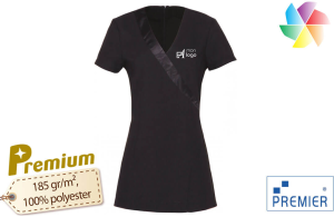 Tunique à col satin personnalisée pour professionnel salon esthétique et beauté 