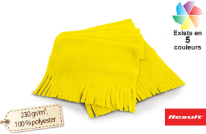 Écharpe polaire anti boulochage avec franges publicitaire personnalisée avec logo